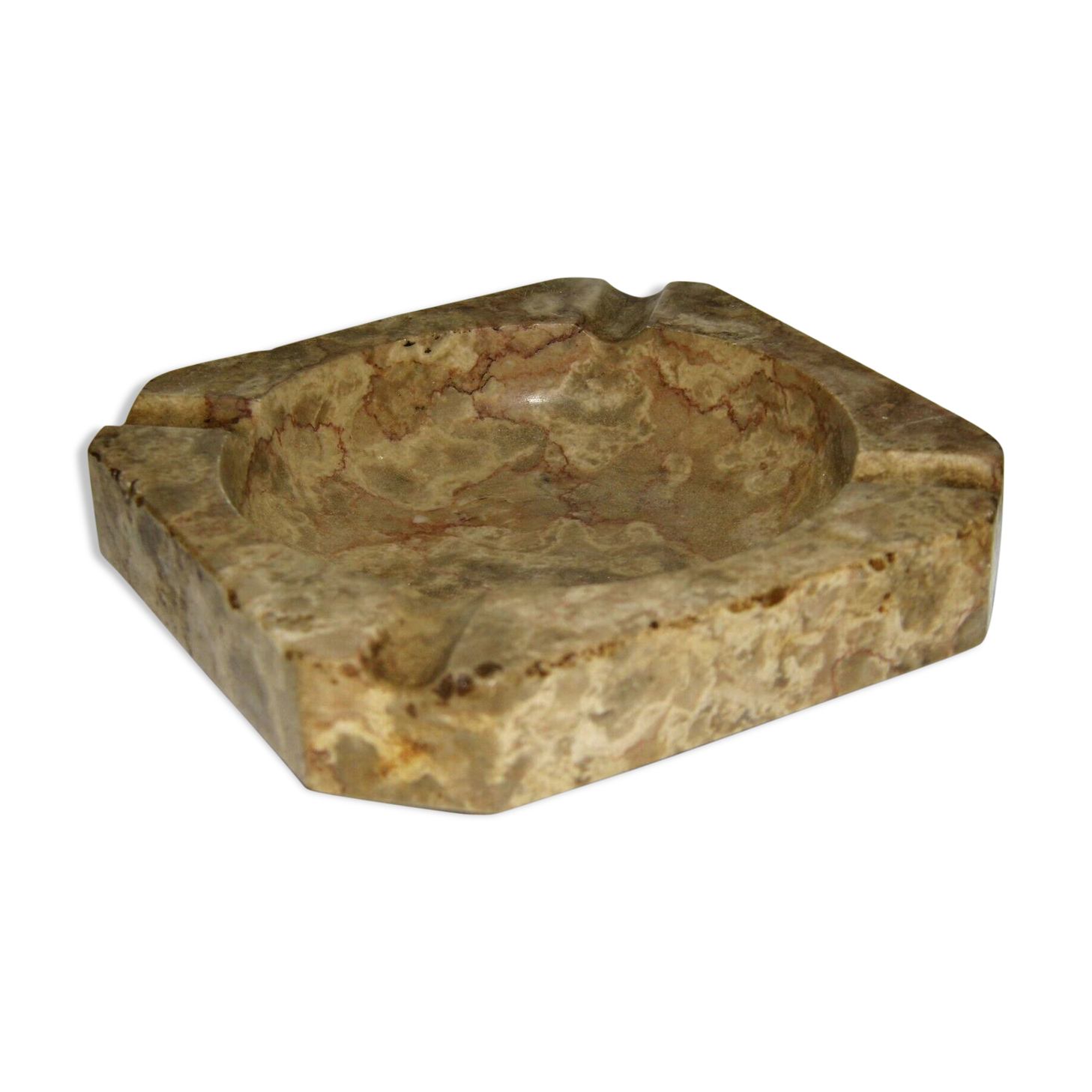 Rare cendrier antique  marbre a pan coupées  biseautée splendide   fin 18 eme siècle   oeuvre d'art .    dimension :  hauteur  : 3 cm   longueur : 13,5 cm