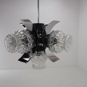 Chrome and glass chandelier, Czechoslovakia, 1960