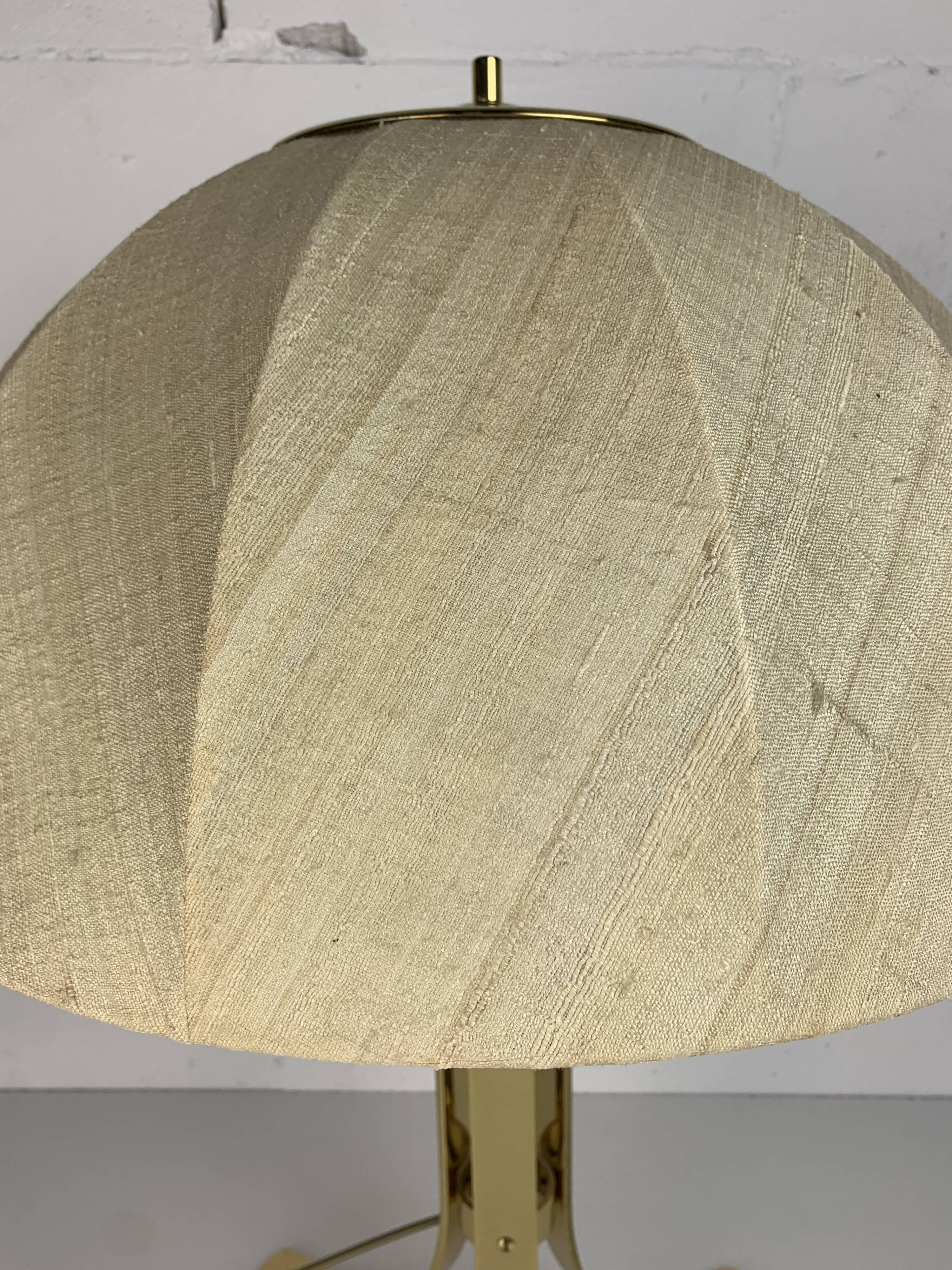 Large ( 65 cm ) midcentury brass space age mushroom table lamp, 1960s
