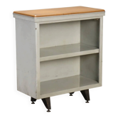 Meuble de rangement vintage en métal et simili cuir, design italien, années 1960
