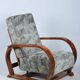 Czech Art Deco Walnut and Chrome Reclining Armchair, 1930s