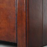 Sturdy and large vintage sheepskin design 4-seater sofa with a sleek look