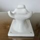 Stylized cow head in white ceramic, wall decoration from the 80s