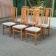 6 Scandinavian dining chairs in solid wood and grey fabric Denmark