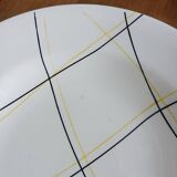 Set of 3 Salins soup plates, check pattern