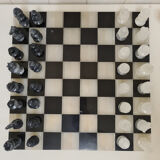 Black and white marble chess