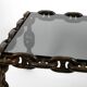 1970s XL Coffee Table Made of Nautical Iron Chain and a Thick Smoked Glass