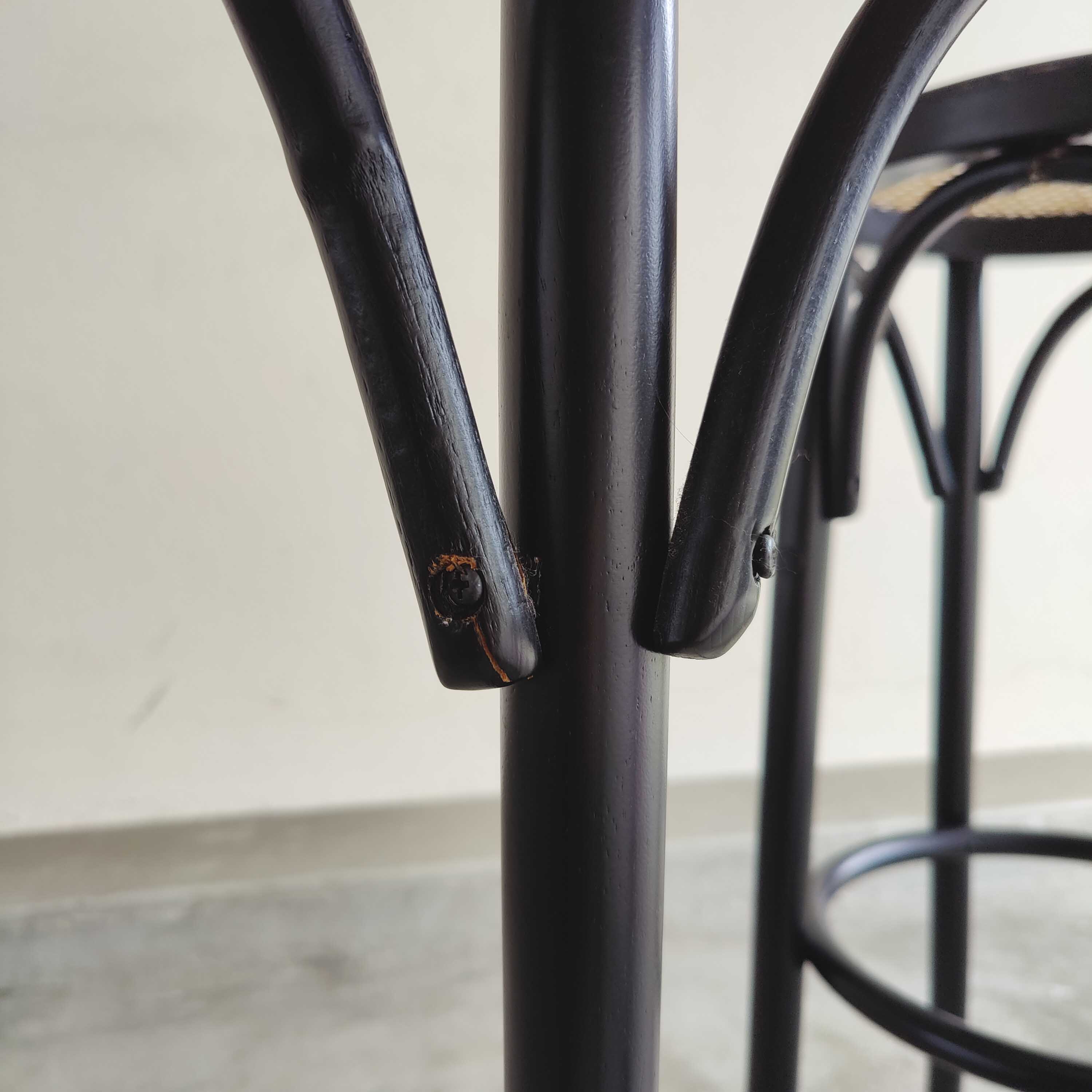 Pair of stools bistro wood and cannage