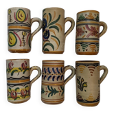 Ensemble de 6 mugs céramique artisanale espagne campagne bohème