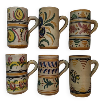 Ensemble de 6 mugs céramique artisanale espagne campagne bohème