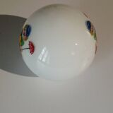 Lampe boule en opaline motif clown vintage 1960