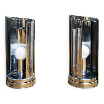 Lampes de table en aluminium modèle 447 de Selenova, Italie, années 1970