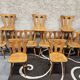 12 chaises bistrot en bois, 1970