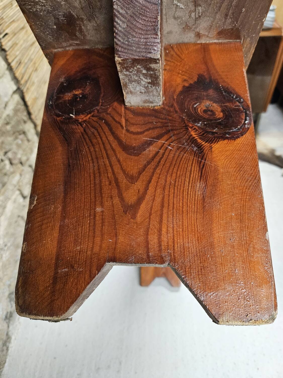 solid pine bench nursery school 1970 vintage