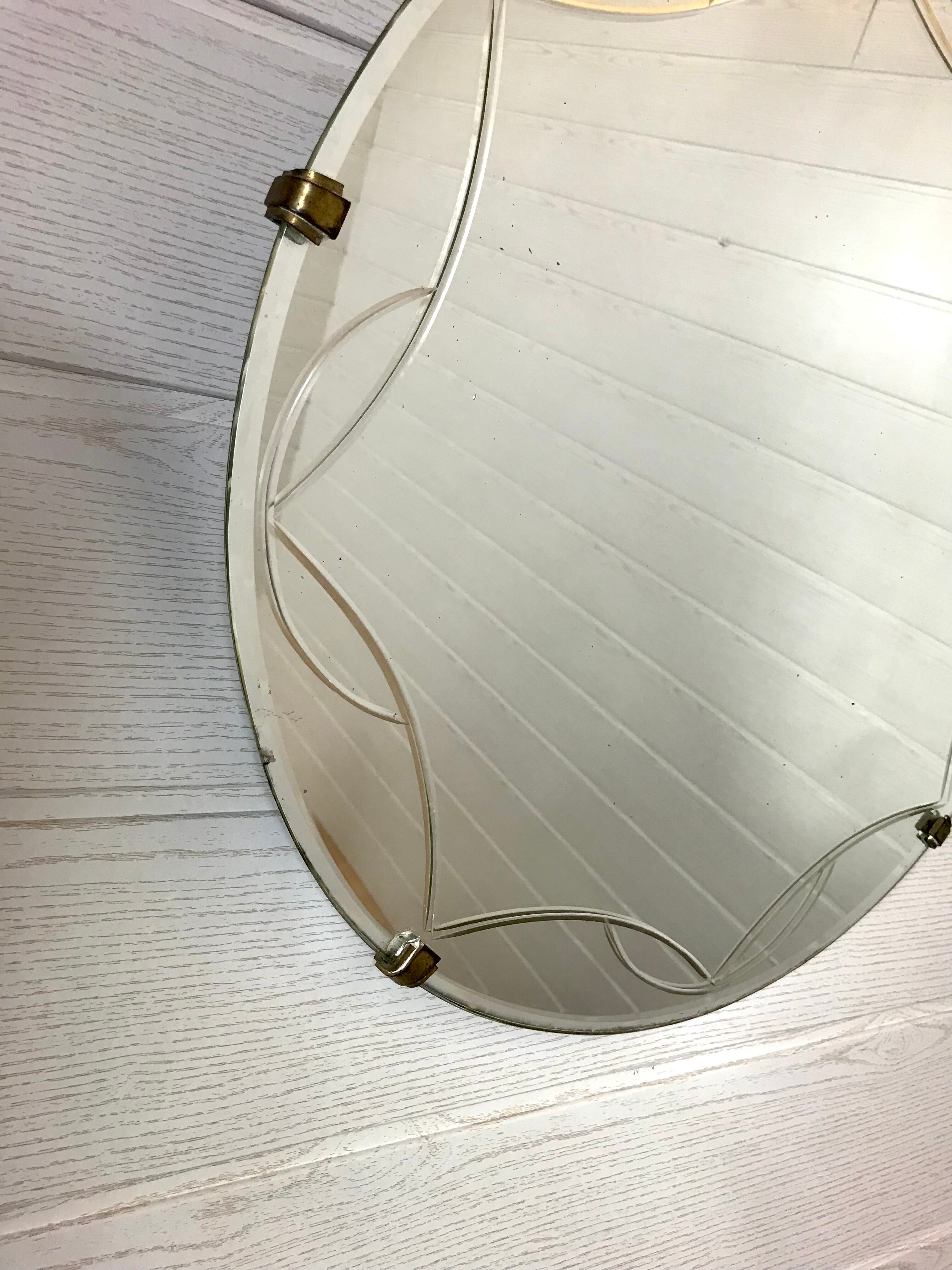 Miroir rond art déco
