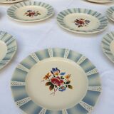 Set 10 plates Claude de Sarreguemines 1930