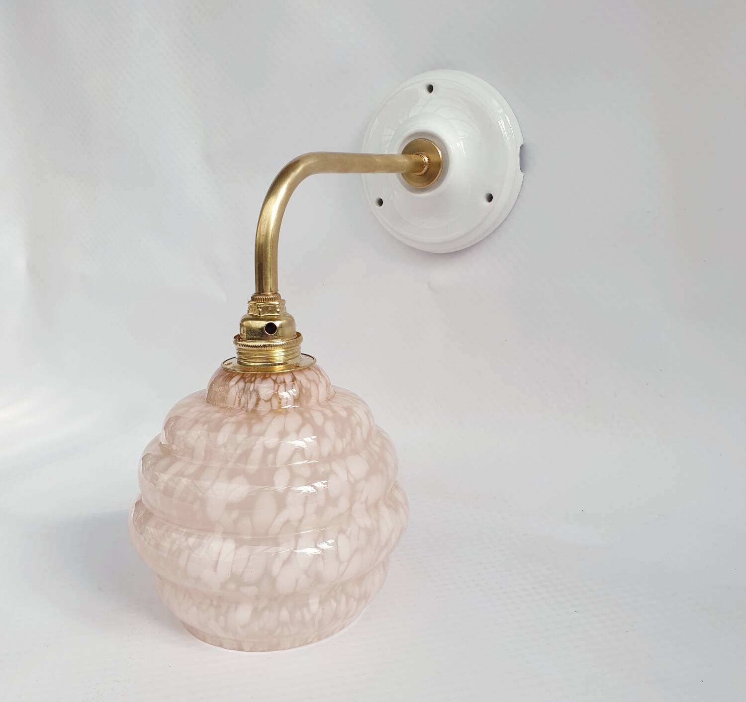 Swan neck and speckled glass wall lamp