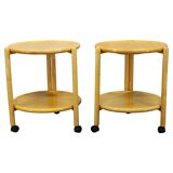 Jens Quistgaard Danish birch 2-tier round trolley Lazy Susan, 1970s