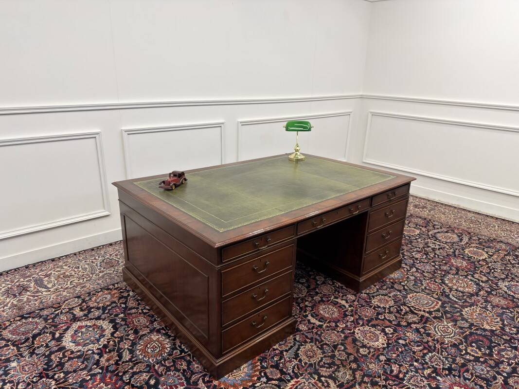 Large Antique English Desk Partnerdesk