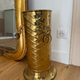 Vintage gold brass umbrella stand