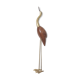 Large wooden and brass heron