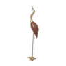 Large wooden and brass heron