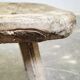 Hand-carved wooden stool, Wabi-Sabi. 1850-1900