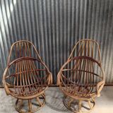 Wicker rattan armchair