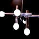 Sciolari chrome and opaline chandelier 1970