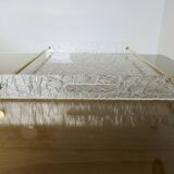 Très grand plateau "Roche Bobois" en plexiglas et laiton massif, années 70