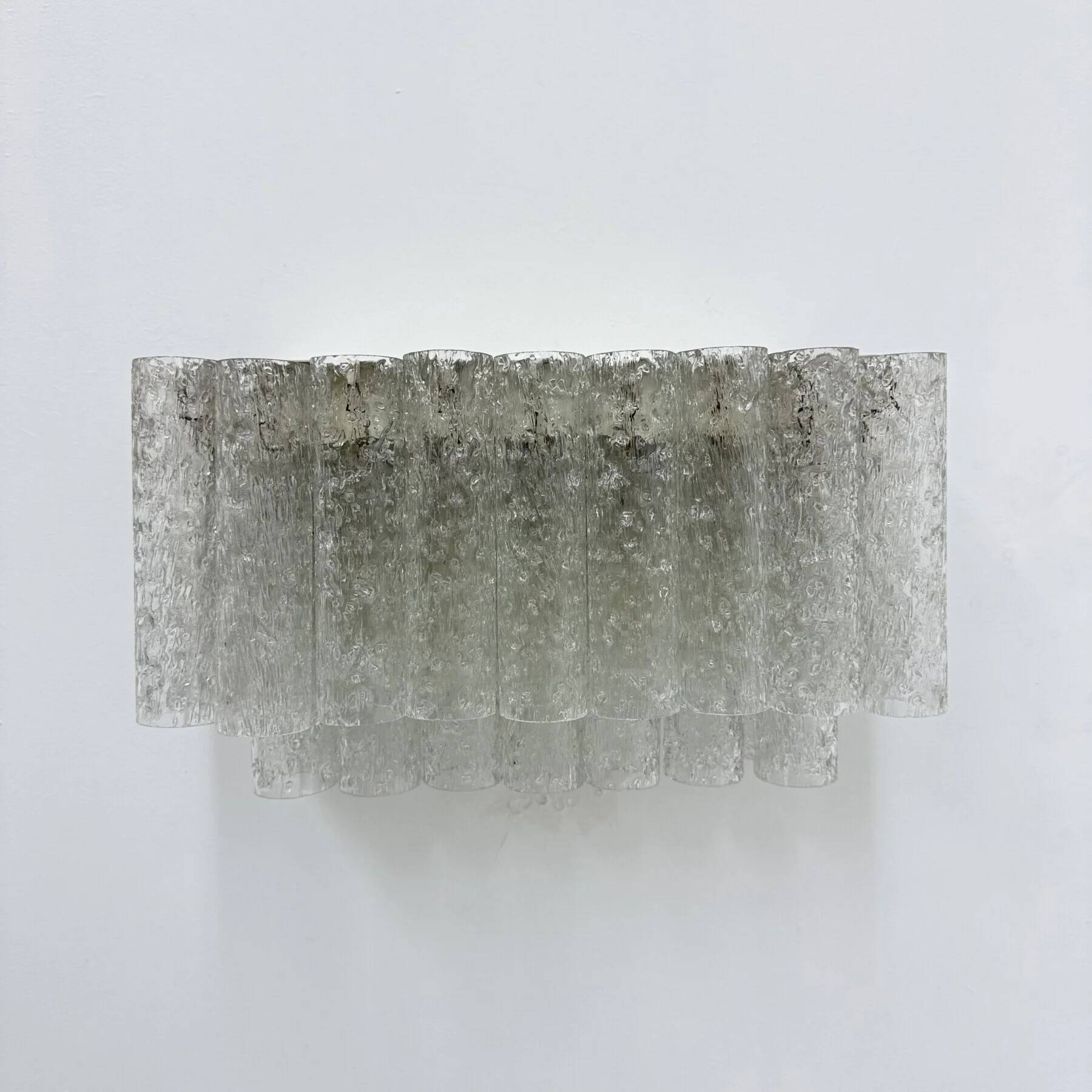 Doria Leuchten ice glass tube wall lamp, 1970s