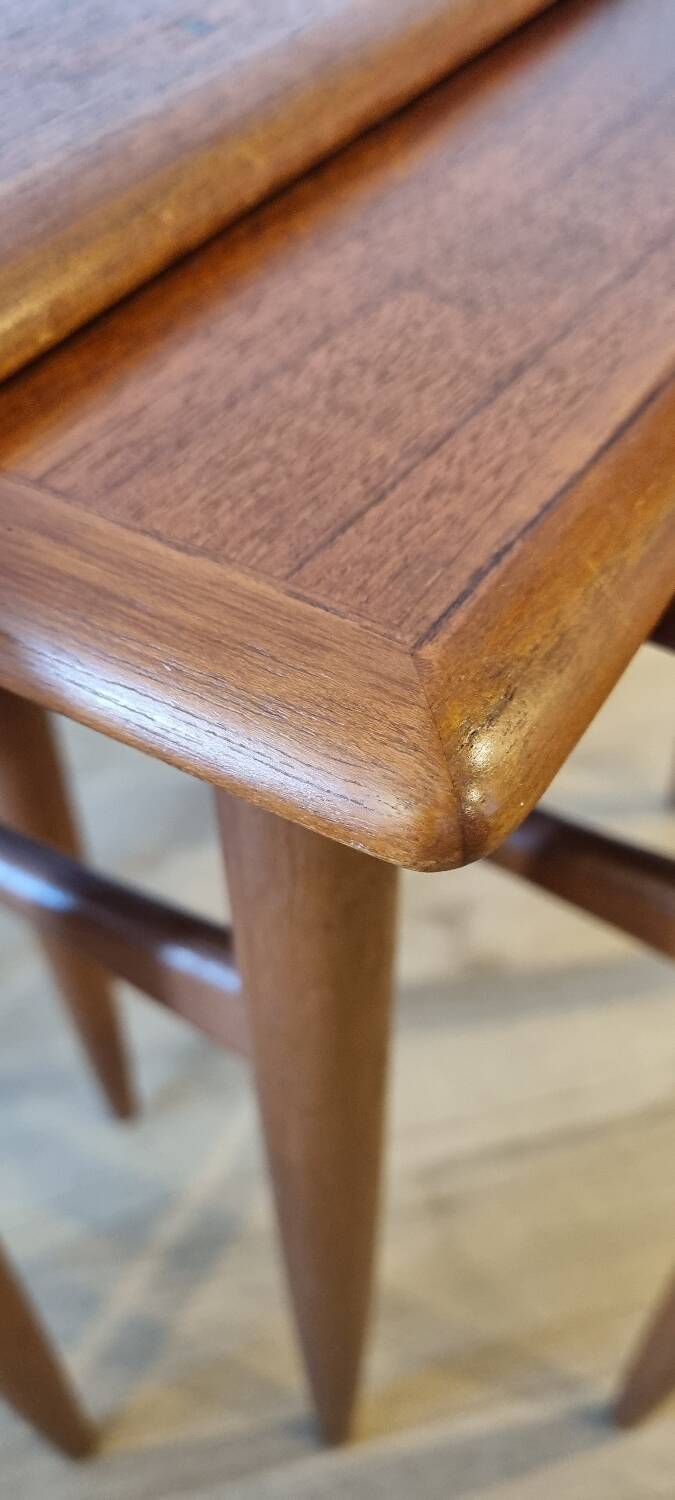 Danish nesting tables in teak from the 1960s.