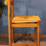 Wooden & straw chair 1960