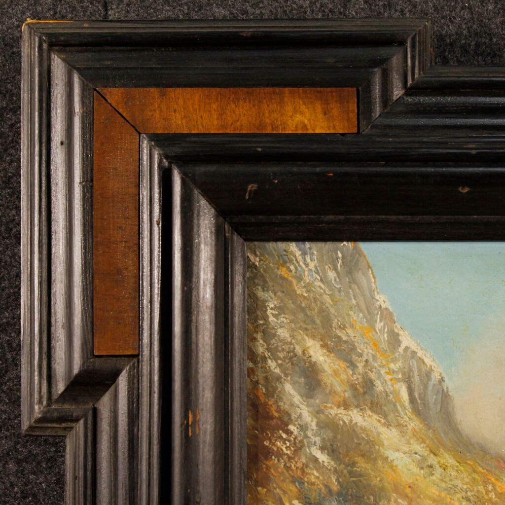 French mountain landscape signed painting