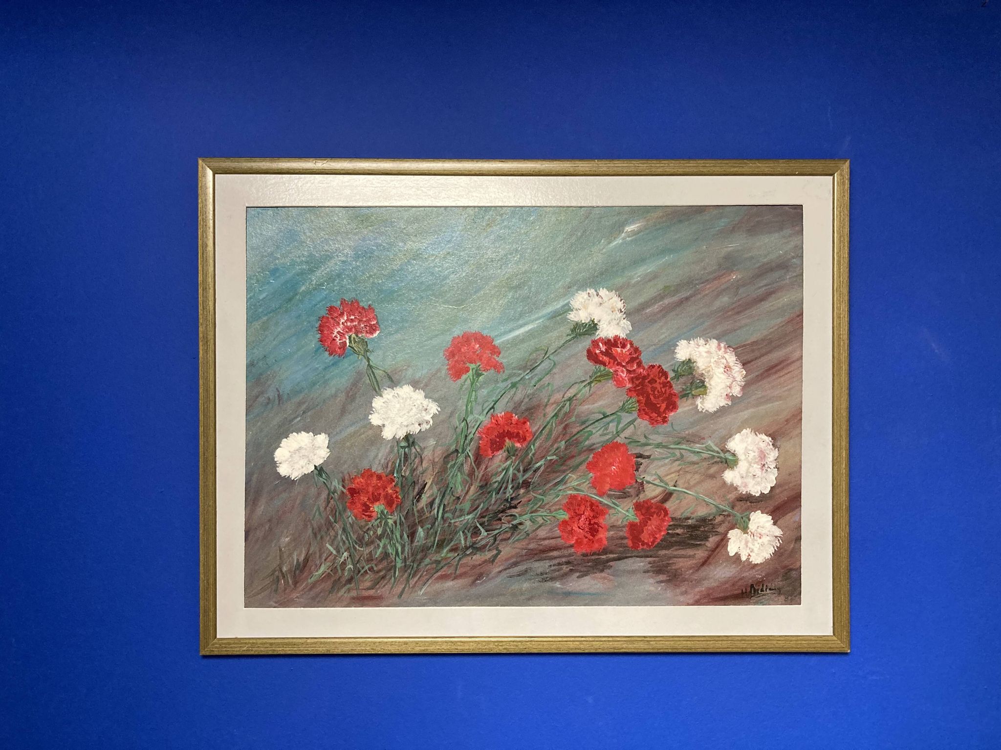 Peinture vintage aux oeillets