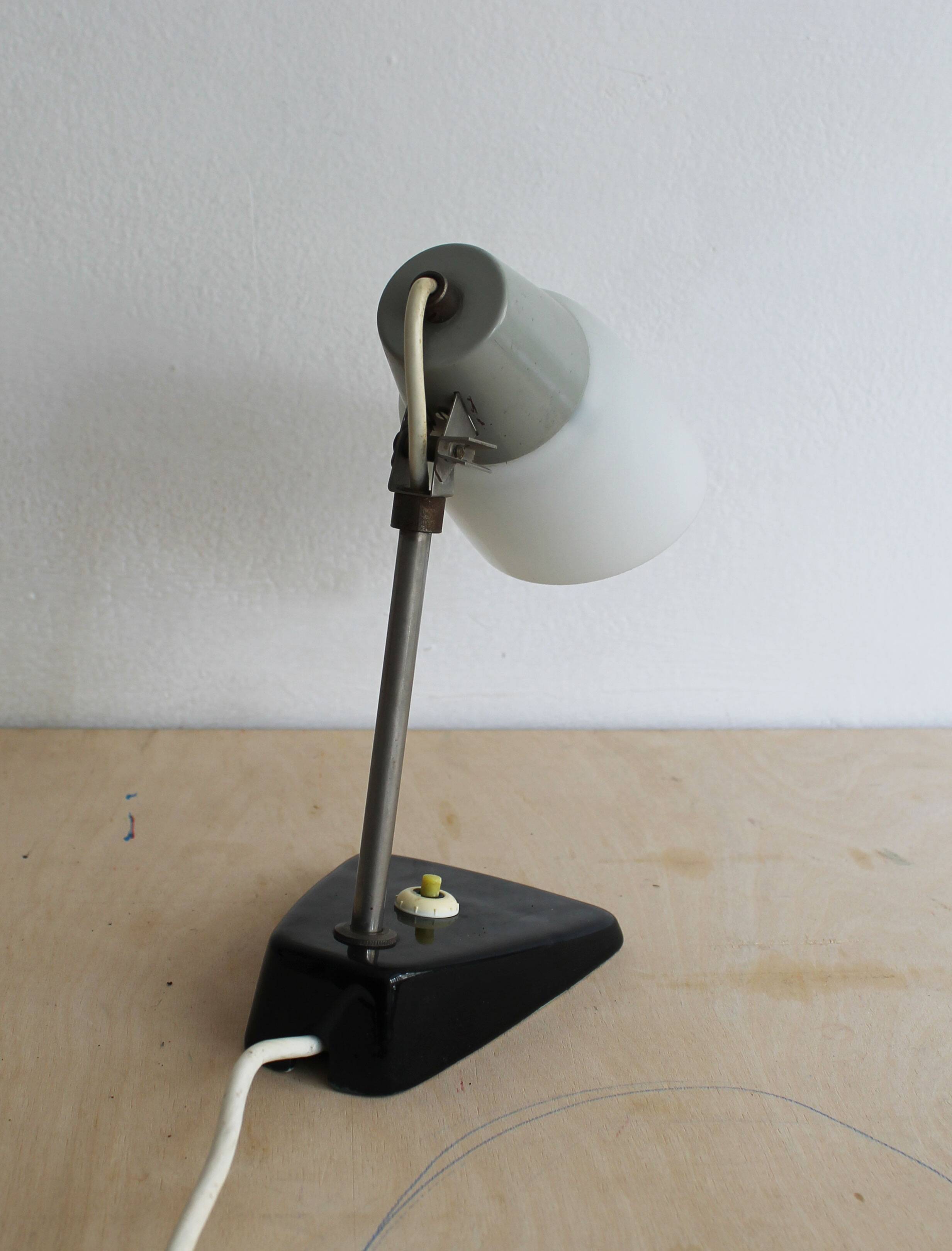 1950s Mid-Century Czech Table Lamp with Ceramic Base