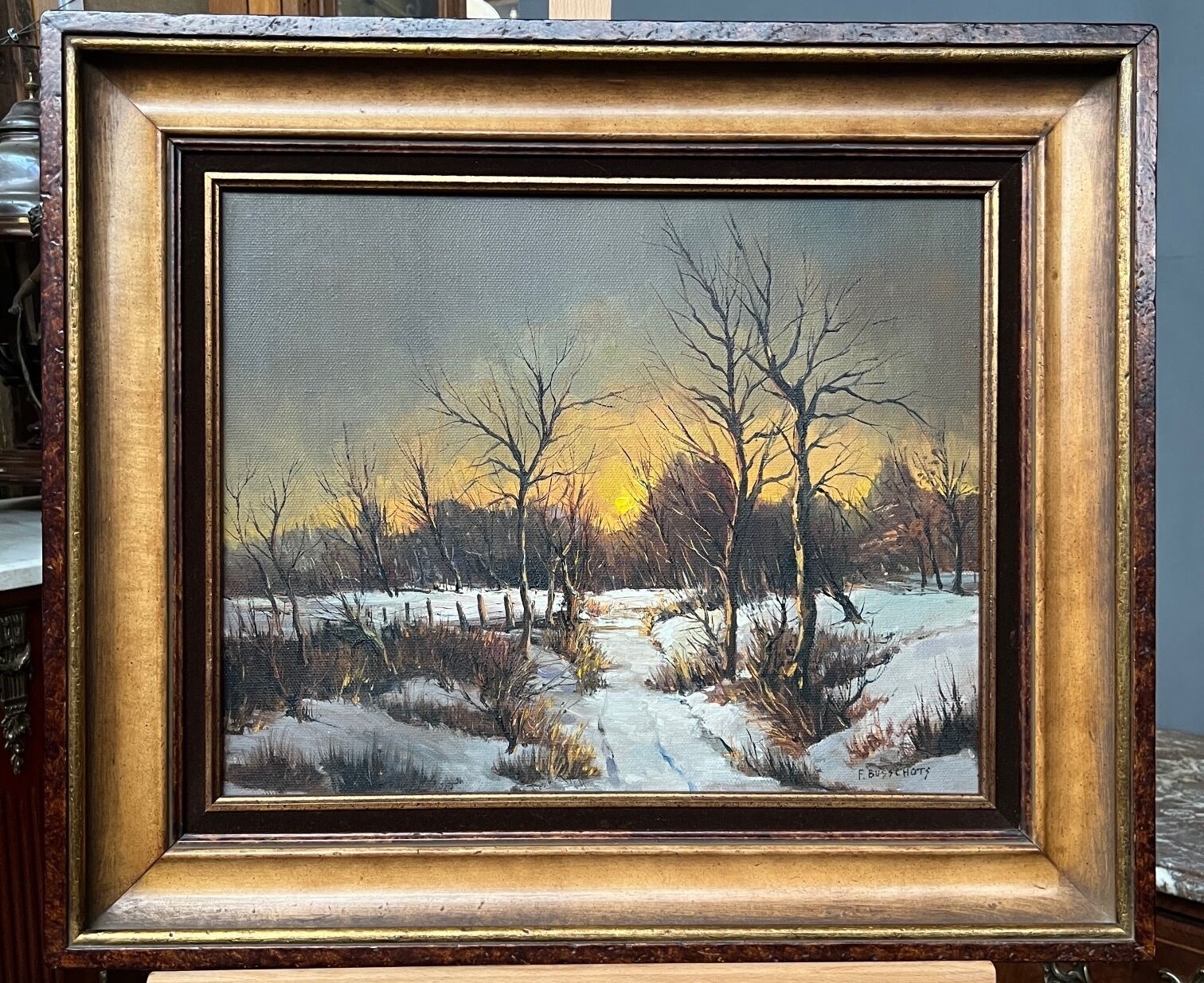 Tableau paysage d'hiver