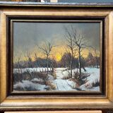 Tableau paysage d'hiver