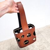 Modernist leather bottle holder 1960