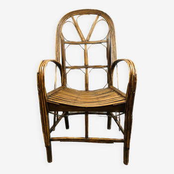 Fauteuil rustique en châtaignier années 20