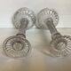 Pair of antique moulded glass candlesticks