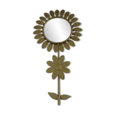 Mirror flower, bulging, witch's eye in golden metal 60s 70s