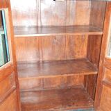 Armoire buffet bleu vaisselier vitre bois vieux teck 2 tiroirs