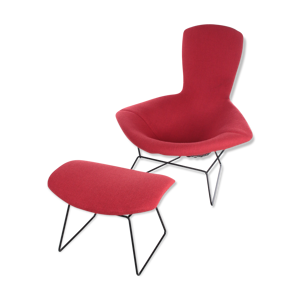 Fauteuil avec pouf modèle Bird