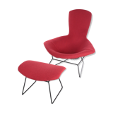 Design Harry bertoia for Knoll, Model Bird Armchair with Ottoman, 1980s