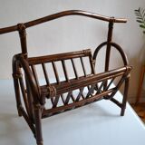 Vintage rattan magazine holder