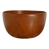 Mid-Century Modern Solid Teak Wood Bowl, Uppsala Slöjd, Sweden 1960s
