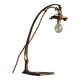 Art Nouveau table lamp in cast brass and engraved glass, 1920s
