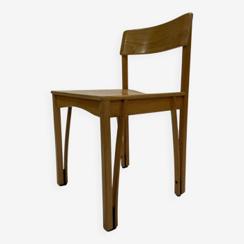 Chaise vintage en bois des années 1980 design minimaliste unique