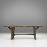 grey wooden bench, France ca 1890